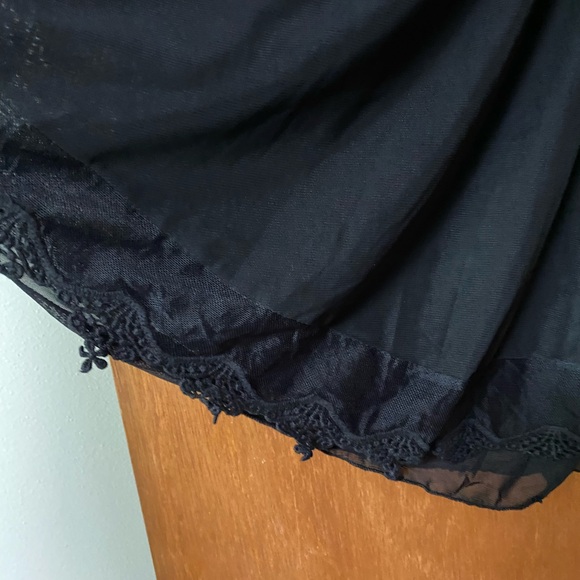 Paradiso Black Lace Babydoll Top with Button-Up Back and Bell Sleeves - Picture 2 of 7